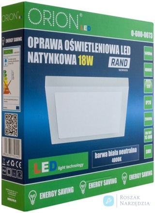 PANEL LED NATYNKOWY Z ZASILACZEM RAND 225*225 18W ORION