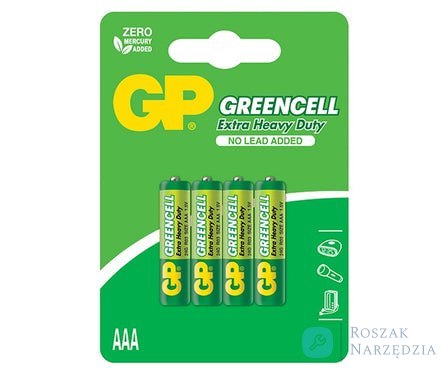 BATERIA GREENCELL 1.5V AAA R3 4 SZTUKI GP BATTERY