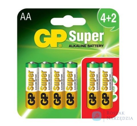 BATERIA SUPER ALKALINE AA LR6 1.5V 6 SZTUK GP BATTERY