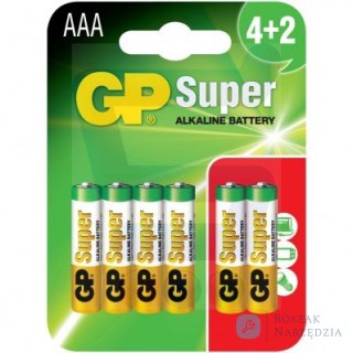 BATERIA SUPER ALKALINE AAA LR3 1.5V 6 SZTUK GP BATTERY