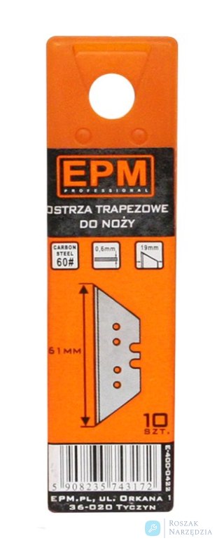 OSTRZA TRAPEZOWE 10 SZTUK EPM