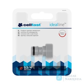 PRZYŁĄCZE Z GWINTEM ZEWNĘTRZNYM 3/4'' CELL-FAST