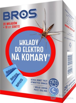 WKŁADY. DO ELEKTROFUMIGATOR NA KOMARY 20SZT. BROS