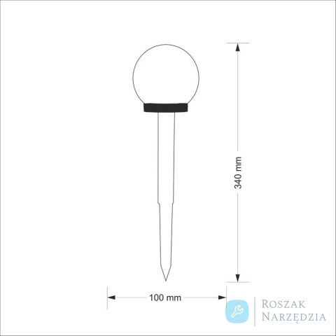 LAMPA SOLARNA 6500K LED KULA BIAŁA PLASTIK CZARNY POLUX