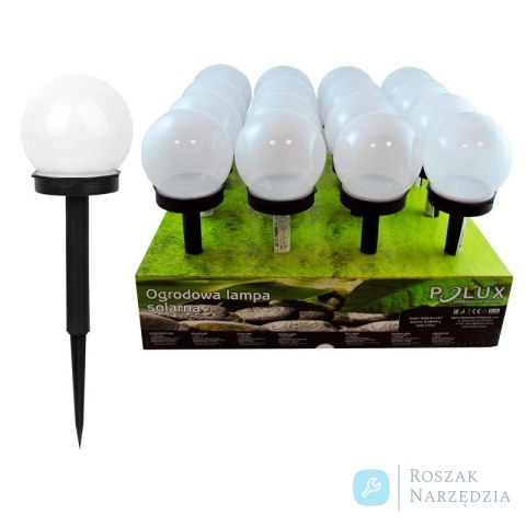 LAMPA SOLARNA 6500K LED KULA BIAŁA PLASTIK CZARNY POLUX