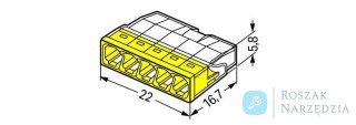 SZYBKOZŁĄCZKA WAGO 2273-205 5X0,5-2,5 MM2 ŻÓŁTA 5 SZTUK WAGO