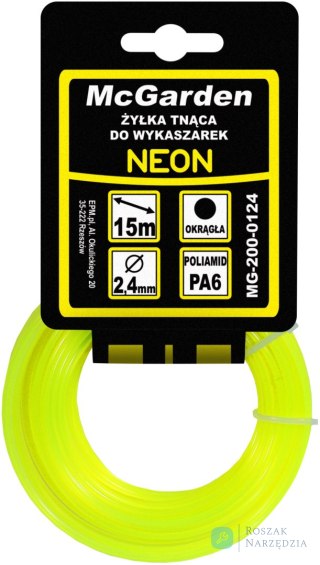 ŻYŁKA DO WYKASZARKI OKRĄGŁA NEON 1,3MM 15M MC GARDEN