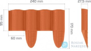 PALISADA OGRODOWA ECO 2,4M CEGLASTA CELL-FAST