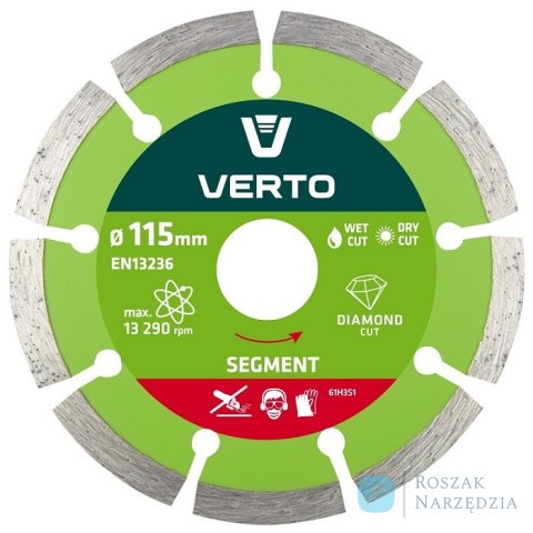 TARCZA DIAMENTOWA SEGMENTOWA 115MM VERTO