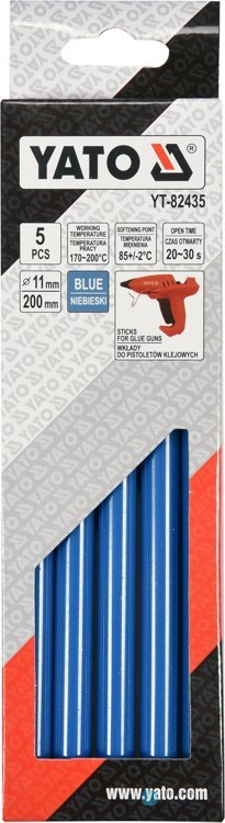 WKŁADY KLEJOWE 11,2X200MM 5SZT NIEBIESKIE YATO