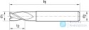 Frez trzpieniowy pełnowęglikowy TiALN 3-ostrza 2,5mm GÜHRING