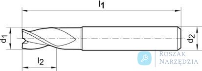 Frez trzpieniowy pełnowęglikowy TiALN 3-ostrza 2,5mm GÜHRING