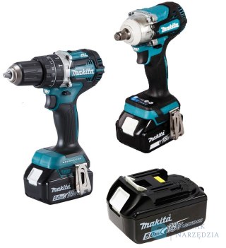 ZESTAW COMBO 18V DTW300+DHP484 3*5.0AH MAKITA