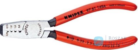 Szczypce do zagniatania tulejek kablowych, z rękojeścią z tworzywa sztucznego 0,25-2,5 mm KNIPEX