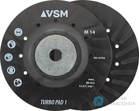 Talerz szlifierski z zebrami chlodzacym i M14 125mm VSM