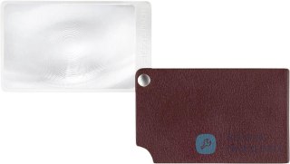 Lupa w formacie karty kredytowej,czerwona viso POCKET 2,5x,etui ze skoryESCHENBACH