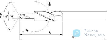 Wiertło stopn.krótkie HSSTiN,do otwor. przelot.90 M10 GÜHRING