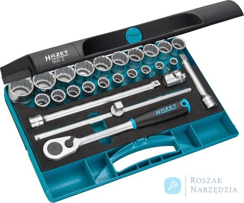 Zestaw nasadek 1/2" 900Z, 25-częściowy HAZET