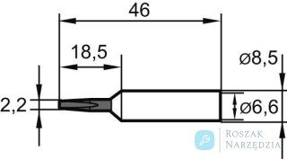 Grot lutowniczy, dlutowy,wydluzony 0832CDLF 2,2mm SB Ersa