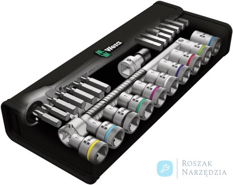 Zestaw koncowek wymiennych klucza nasadowego 1/4" ZYKLOP push, 28-cz. Wera