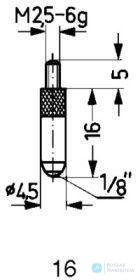 Koncowka pomiar.stalowa, typ 16/16,0mm KÄFER