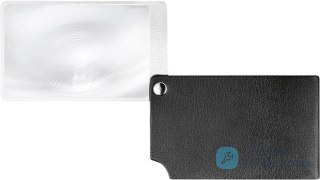 Lupa w formacie karty kredytowej,czarna viso POCKET 2,5x,etui ze skoryESCHENBACH