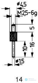 Koncowka pomiarowa ze wstawk.z weglika spiek, typ 14/ 1,5mm KÄFER