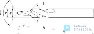 Wiertło stopn.krótkie HSSTiN,do otwor. przelot.90 M10 GÜHRING