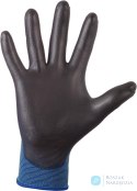 Rękawice z delikatnej dzianiny Lintao PU, niebieskie, rozmiar 10