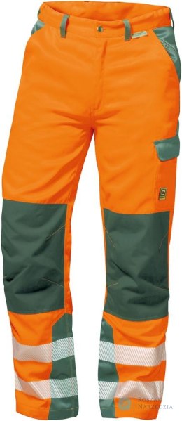 Spodnie z paskiem ostrzegawczym Nizza, rozmiar 56, pomarańczowe/szare
