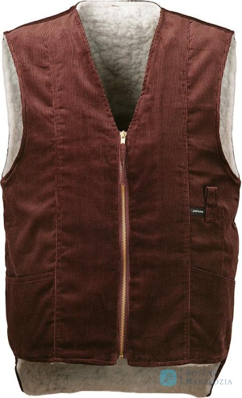 Kamizelka sztruksowa, futro tkane, rozmiar 2XL, brązowa Kamizelka sztruksowa, futro tkane, rozmiar 2XL, brązowa