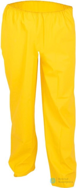 Spodnie z paskiem w talii, PU stretch, rozmiar 1/50-52, żółte