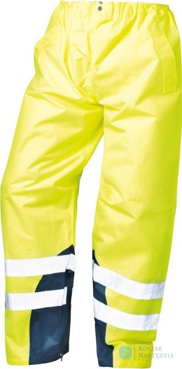 Spodnie przeciwdeszczowe ostrzegawcze Renz, rozmiar 2XL, żółte