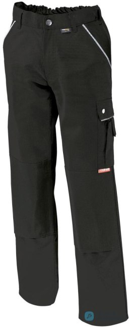 Spodnie z paskiem w talii, płótno, 320 g/m², rozmiar 58, czarne