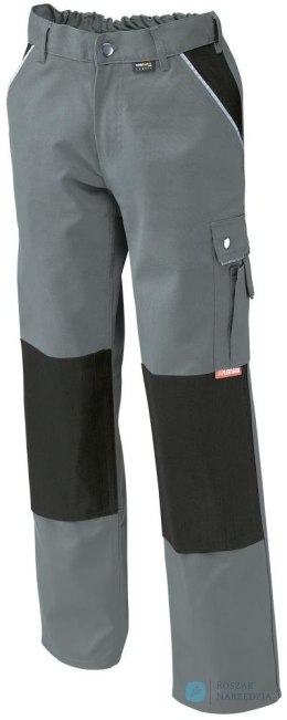 Spodnie z paskiem w talii, płótno, 320 g/m², rozmiar 58, szare