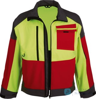 Kurtka softshellowa ForestJackRed, rozmiar 3XL, czerwony/antracyt/żółty
