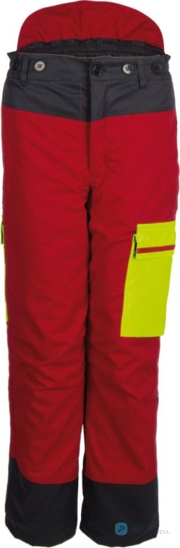 Spodnie z paskiem w talii Forest Jack Red roz. 58/60, czerwony/żółty