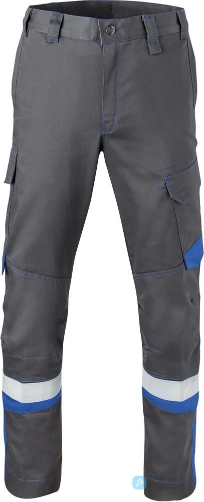 Spodnie z paskiem w talii 80340, rozmiar 48, szary/niebieski węgiel