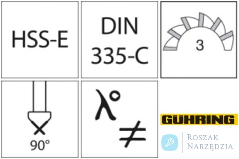 Pogłębiacz stożkowy HSCO TiAlN 90° 16,5mm GÜHRING Pogłębiacz stożkowy HSCO TiAlN 90° 16,5mm GÜHRING
