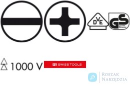Zestaw wkrętaków VDE 6-częściowy, płasko-krzyżowe PH w kartonowym pudełku Classic PB Swiss Tools