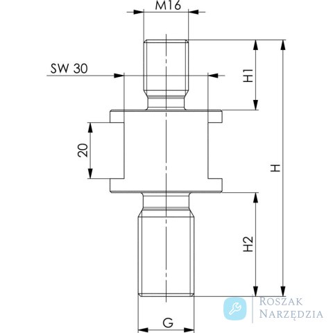 Adapter gwintówany 6425GA-M20 AMF