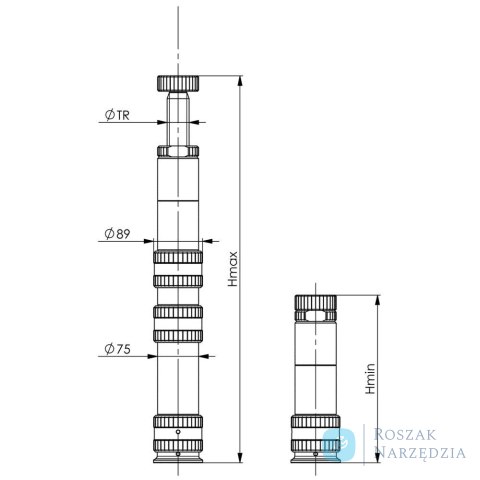 Podpórka śrubowa modułowa 6425-706mm AMF