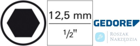 Nasadka wkrętakowa 1/2", IMBUS, 6x140mm, 6-kątna, bardzo długa GEDORE