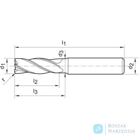 Frez do kopiowania HSC WNpelnow.Signum HA 4-ostrz.b.dlugi 3/0,5mm Gühring