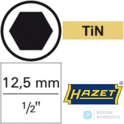 Nasadka wkrętakowa 1/2" 6-kątna z kulką, 6x100mm, 986L-6 HAZET