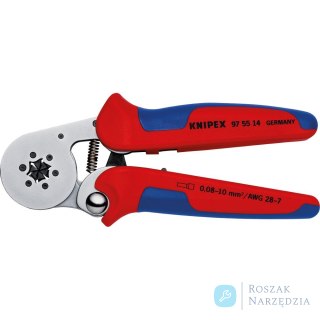 Szczypce do zagniatania tulejek kablowych 0,08-10mm, 180mm, 97 55 14, KNIPEX