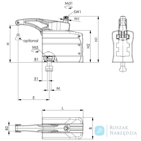 Docisk regulowany 3-stopniowy 7630-22 M12x14 AMF