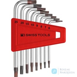 Zestaw kluczy trzpieniowych kątowych w uchwycie z tworzywa sztucznego 8-częściowy T6-T25 PB Swiss Tools