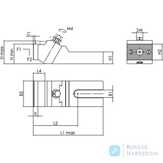 Stabilny docisk boczny 6497F, wielkość 38 AMF