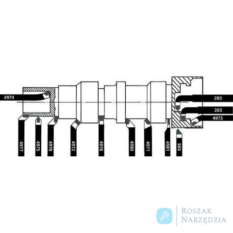 Nóż tokarski węgłębokich DIN4976 32x32x170mm P25/30 WILKE